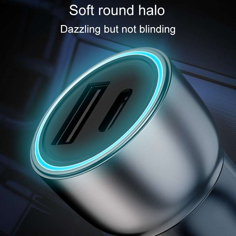 QIAKEY Vehicle Dual Port Fast Charging Charger One To Two Cigarette Lighter, Model: TK518 Blue