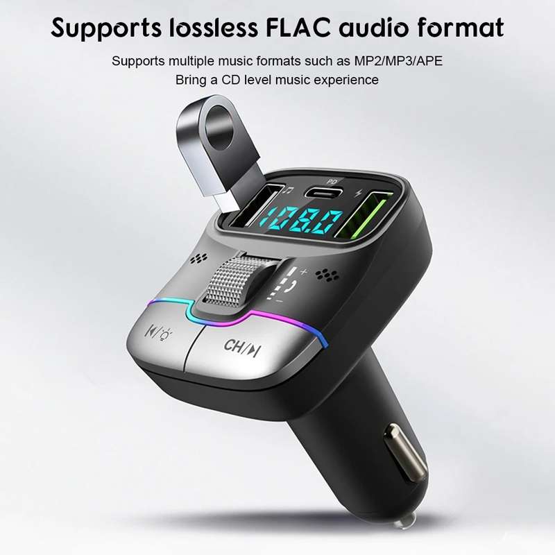 Car Bluetooth MP3 Player Fast Charging Charger(Black)