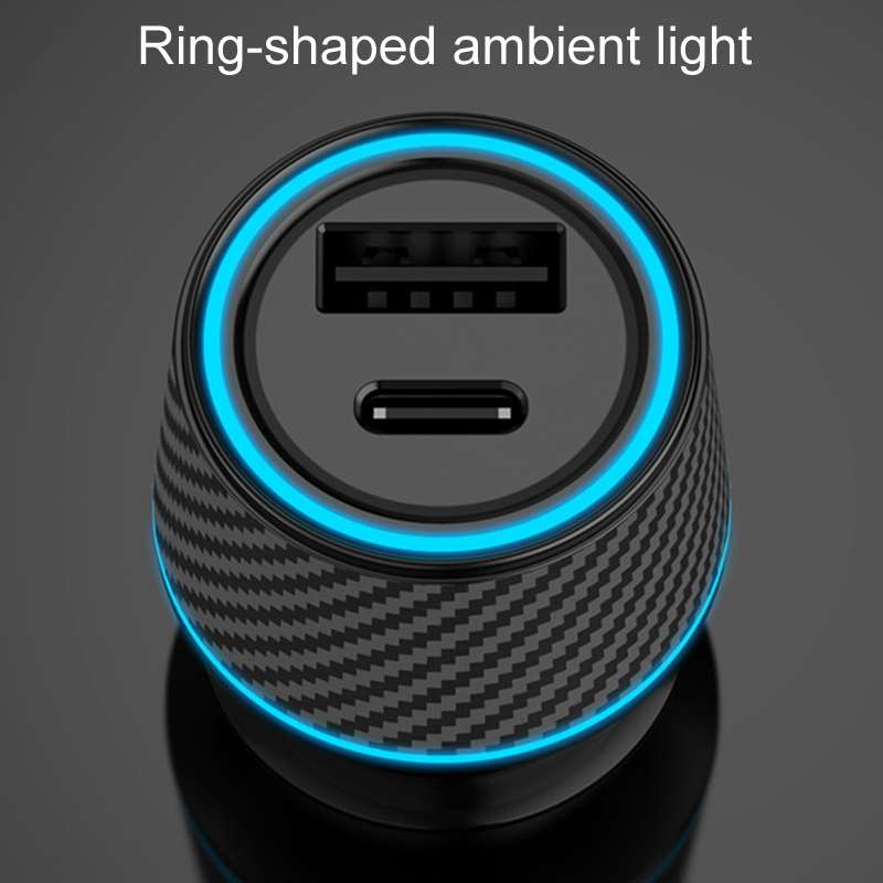 QIAKEY Dual Fast Charging Charger One To Two Cigarette Lighter, Size: TH215 43W(Black)