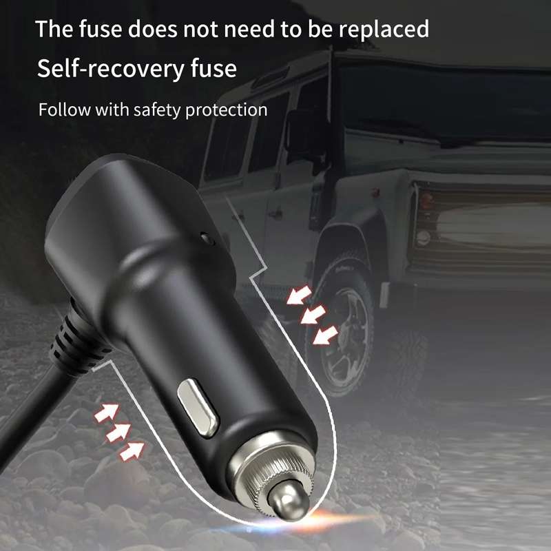 120W Digital Display Cigarette Lighter Car Fast Charging Charger(Black)