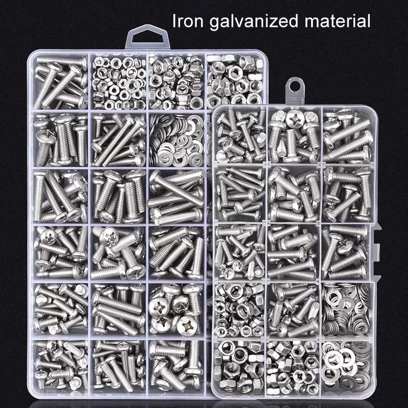 Set G 10 Types 10 Cells Screws Nuts Washers Self-Tapping Screws Set