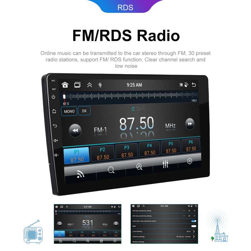 9 inch 6+128G Android Universal HD Large Screen Car Bluetooth Player Android GPS Navigation Integrat