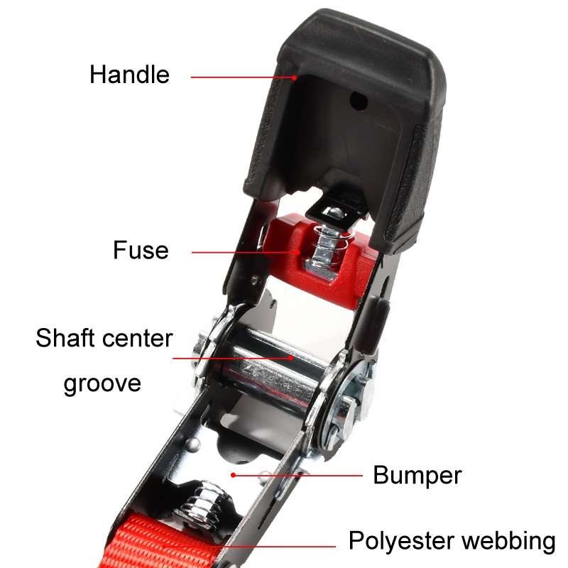Motorcycle Ratchet Tensioner Cargo Bundling And Luggage Fixing Straps, Length: 3m