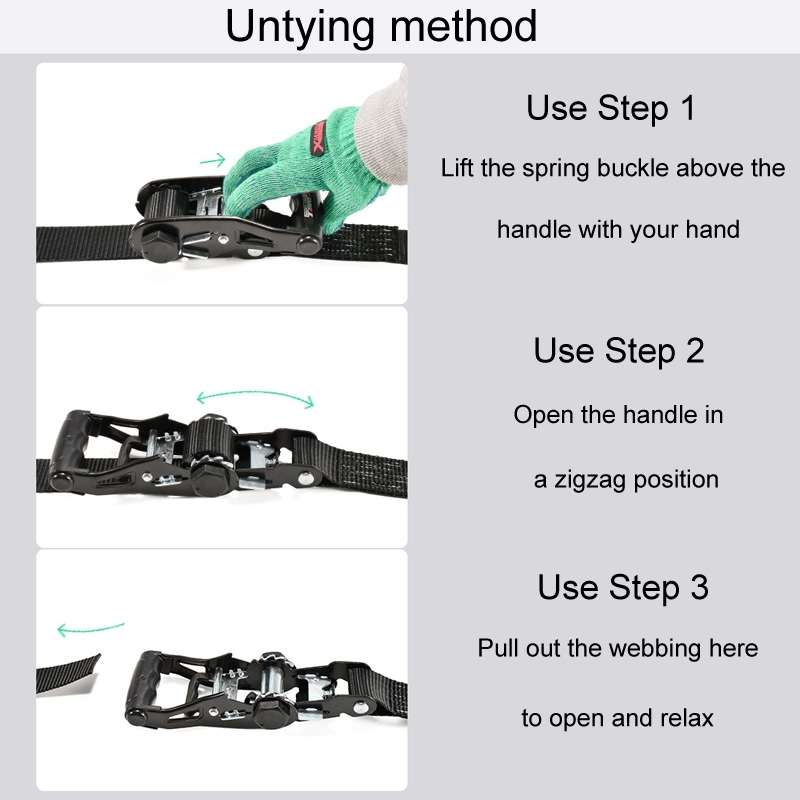 Motorcycle Ratchet Tensioner Cargo Bundling And Luggage Fixing Straps, Length: 3m