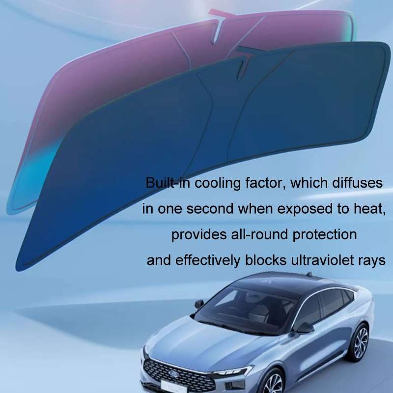 145x80cm Car Front Windshield Sun Protection Laser Sunshade Blinds, Style: Double Circle Sun Visor
