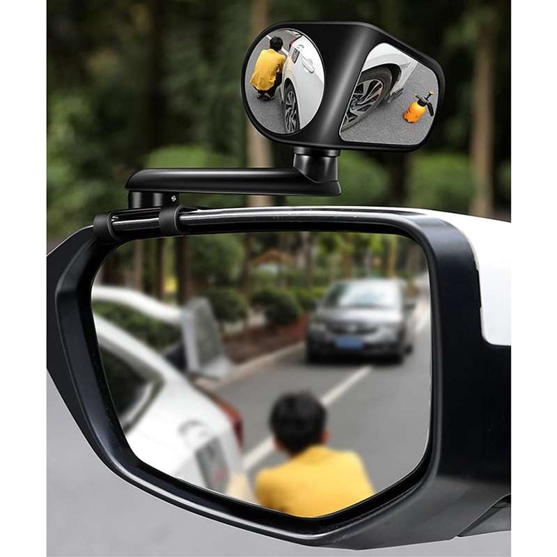 Car Auxiliary Mirror Multi-Function Wide-Angle Rear View Reversing Mirror(White Left)