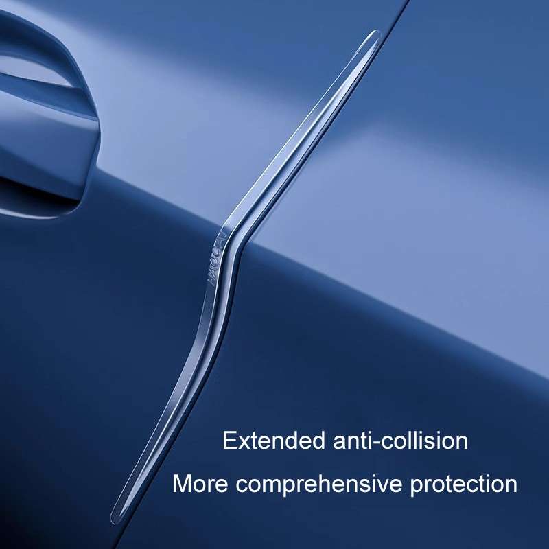 HAOCAI 40cm Car Door Anti-collision Strip Door Edge Bumper Protector, Color: 4pcs Transparent