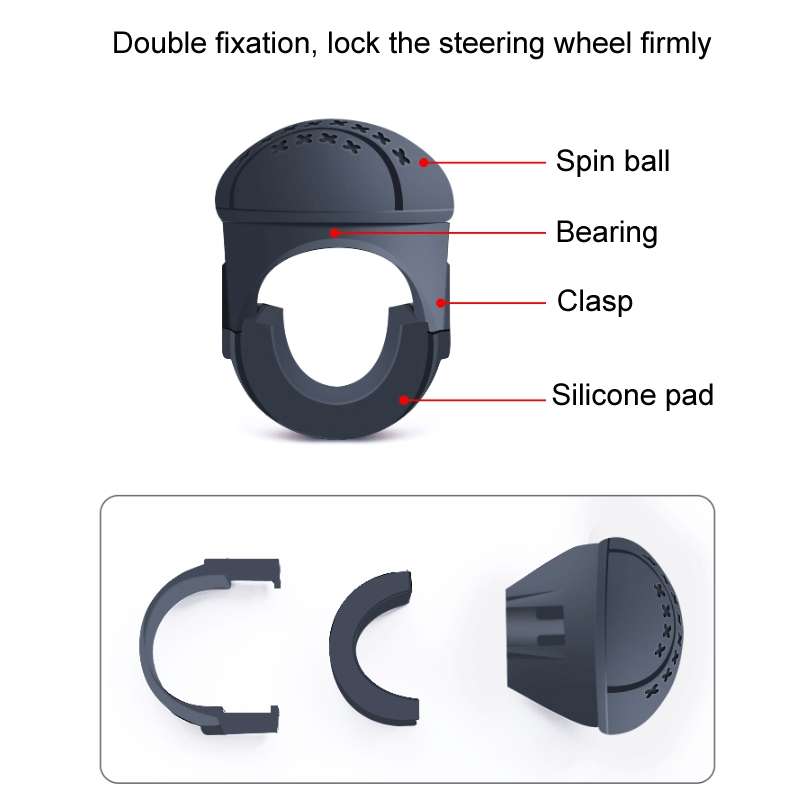Steering Wheel One-Hand Turning Bearing Type Power-Saving Ball(Black)