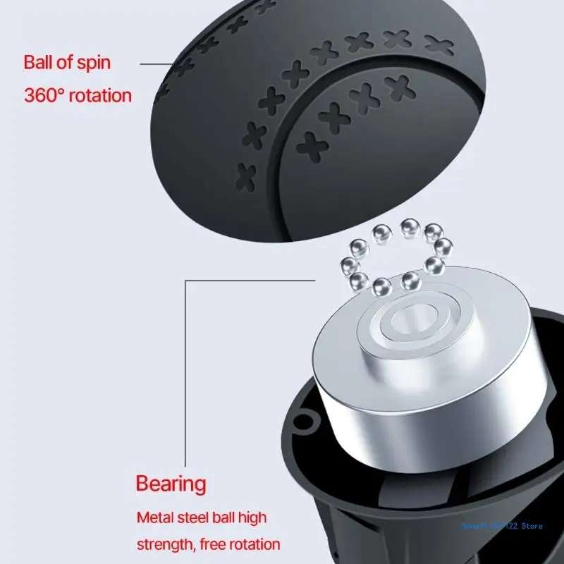 Steering Wheel One-Hand Turning Bearing Type Power-Saving Ball(Black)