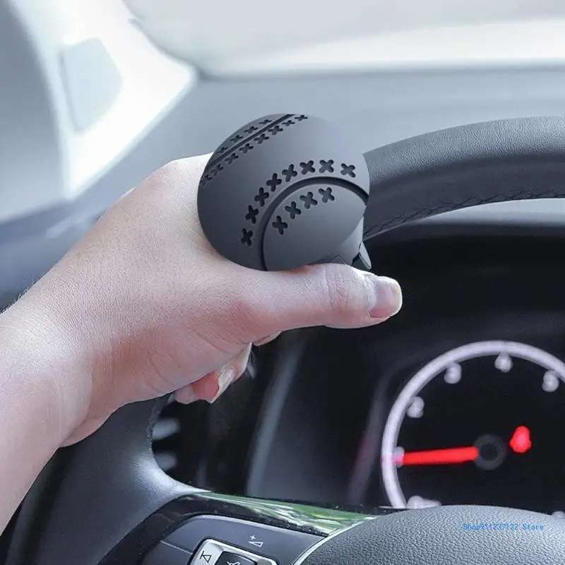 Steering Wheel One-Hand Turning Bearing Type Power-Saving Ball(Black)