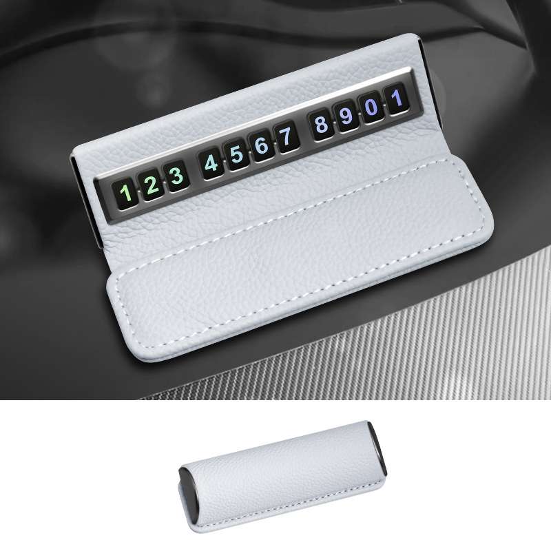 Car Front Windshield Temporary Parking Number Plate Interior Decoration(Black)