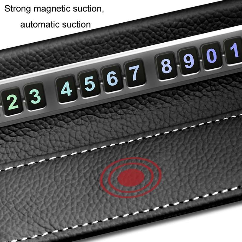 Car Front Windshield Temporary Parking Number Plate Interior Decoration(Black)
