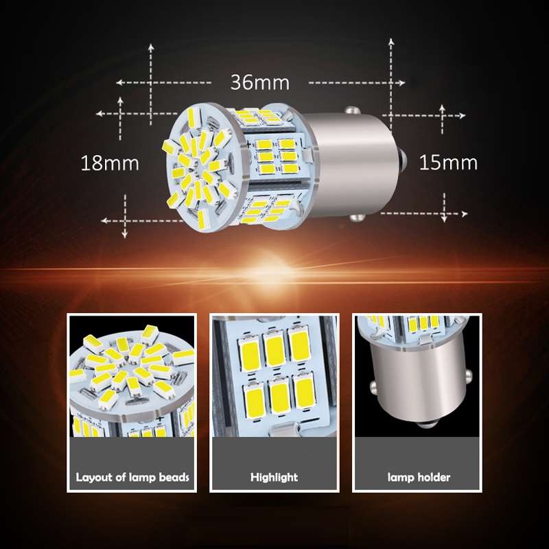 2pcs 1156-3014-5.4W LED Car Lights High Brightness Turn Signal Lights(White Light)