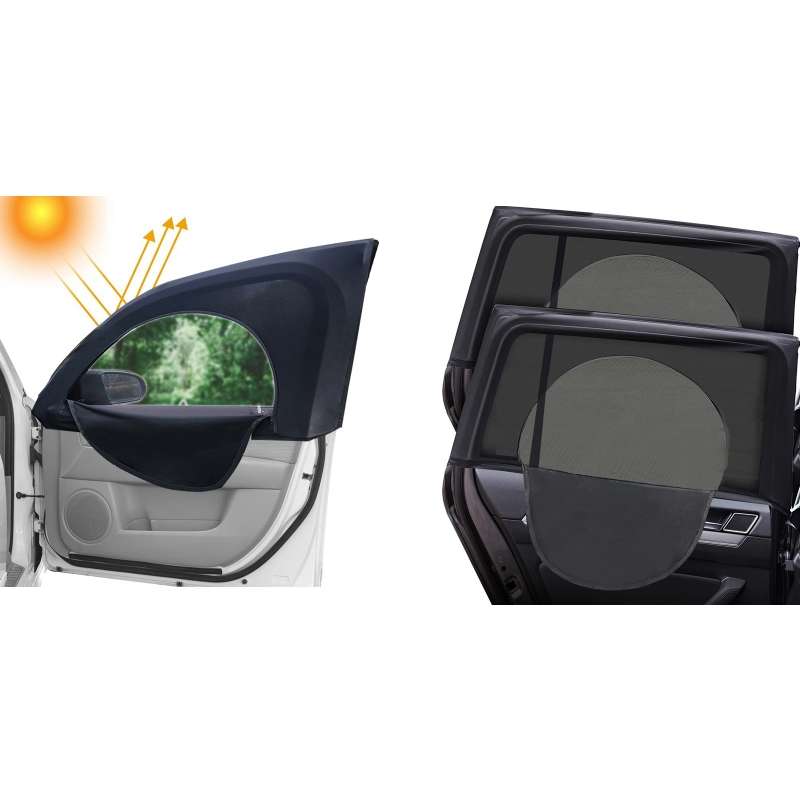 Car Sun Protection Anti-mosquito Window Zipper Sunshade(Front Window (Main+Auxiliary))