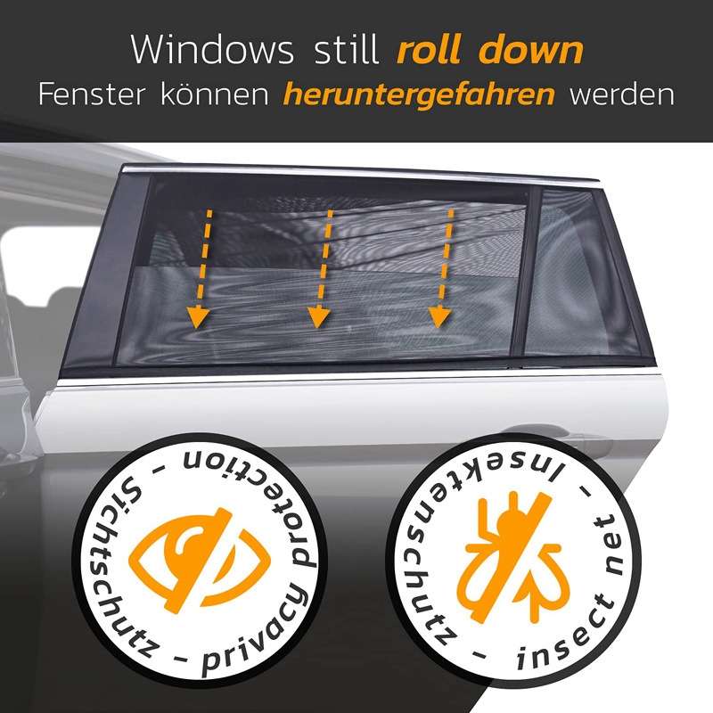 Car Sun Protection Anti-mosquito Window Zipper Sunshade(Front Window (Main+Auxiliary))