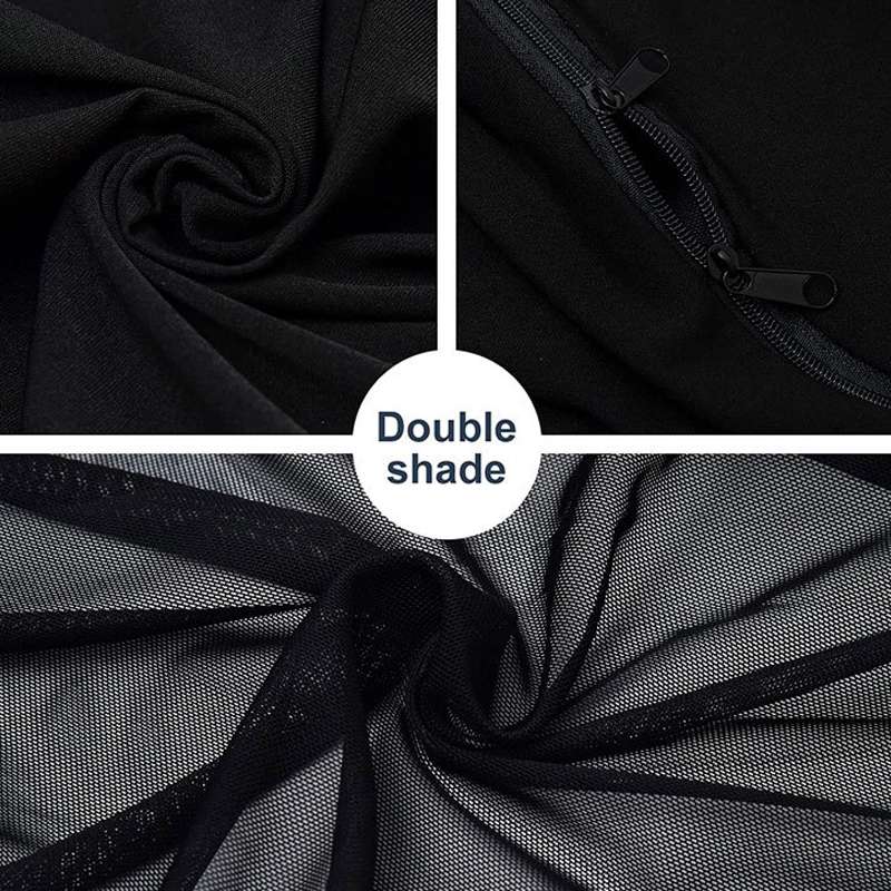 Car Sun Protection Anti-mosquito Window Zipper Sunshade(Front Window (Main+Auxiliary))