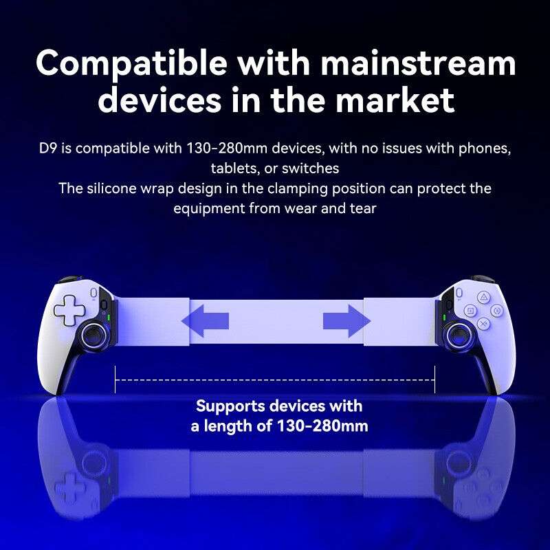 D9 Wireless Phone Stretching Game Controller For Switch / PS3 / PS4(Black)
