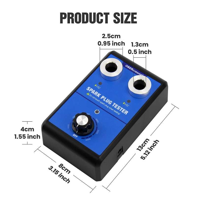 OBDResource High-Pressure Adjustable Dual-Hole Spark Plug Ignition Detector(EU Plug)
