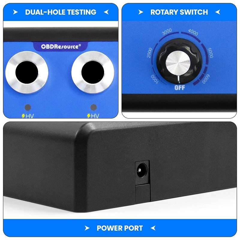 OBDResource High-Pressure Adjustable Dual-Hole Spark Plug Ignition Detector(EU Plug)