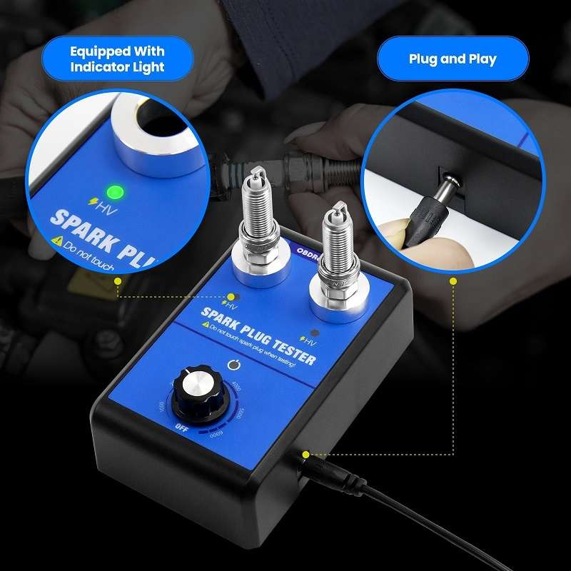 OBDResource High-Pressure Adjustable Dual-Hole Spark Plug Ignition Detector(EU Plug)