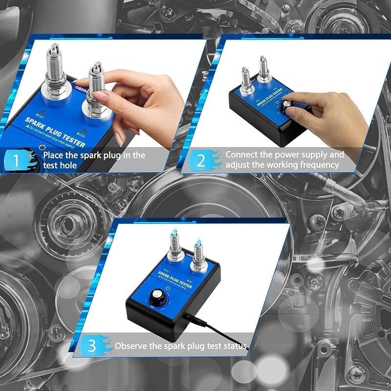 OBDResource High-Pressure Adjustable Dual-Hole Spark Plug Ignition Detector(EU Plug)