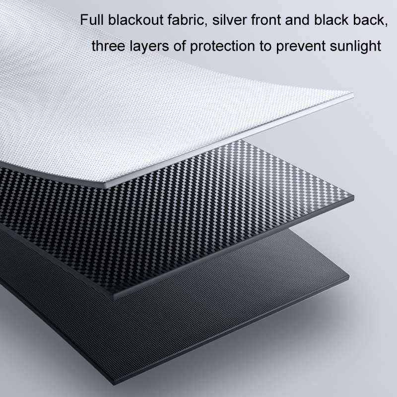 40x125cm Car Summer No-punch Retractable Titanium Silver Sunshade Curtain