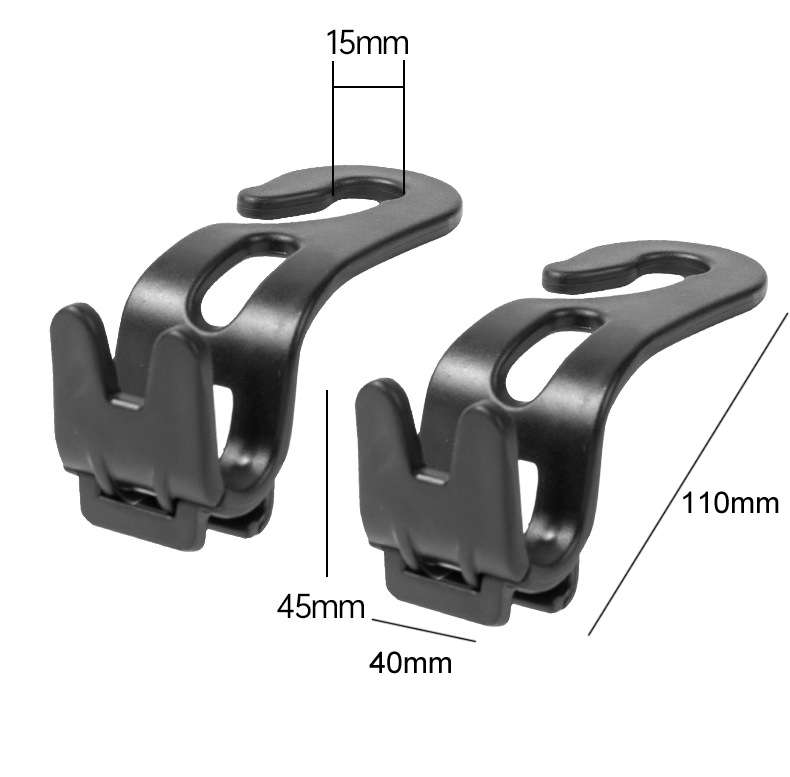 3pcs Car Foldable Hook Multifunctional Rear Seat Phone Holder(Black)
