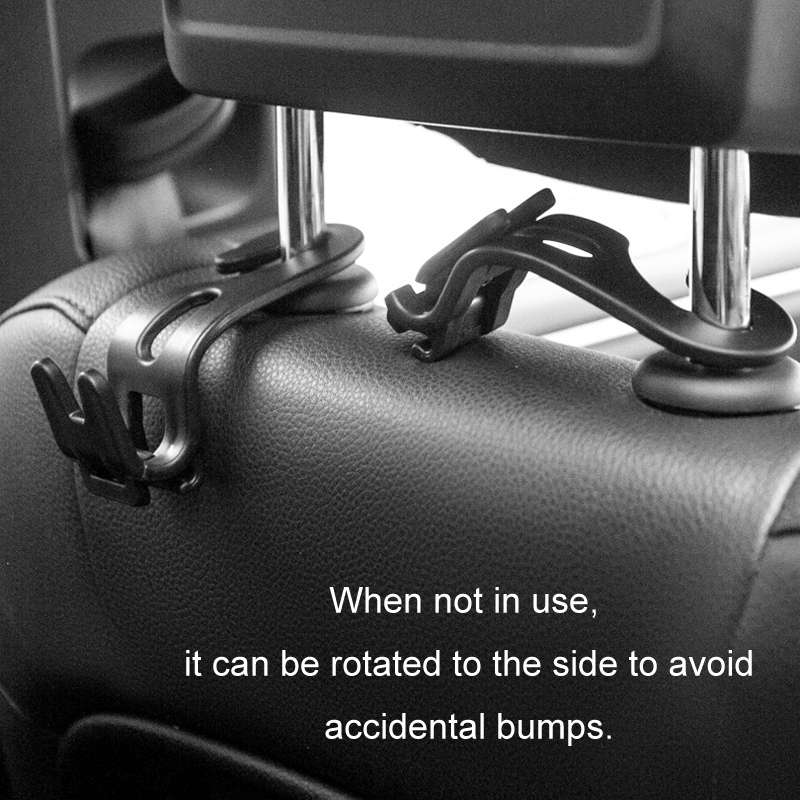 3pcs Car Foldable Hook Multifunctional Rear Seat Phone Holder(Black)