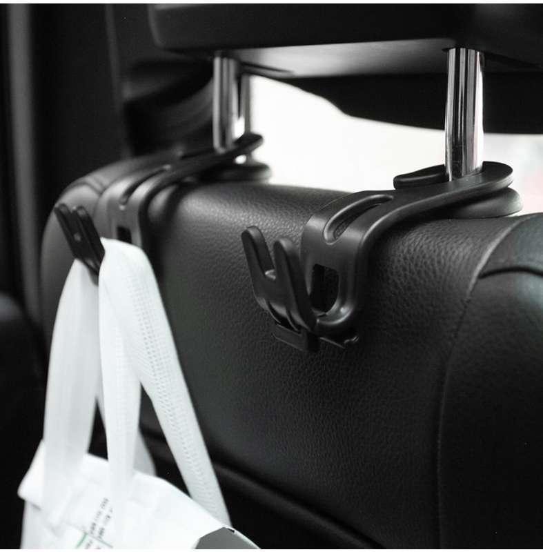 3pcs Car Foldable Hook Multifunctional Rear Seat Phone Holder(Black)