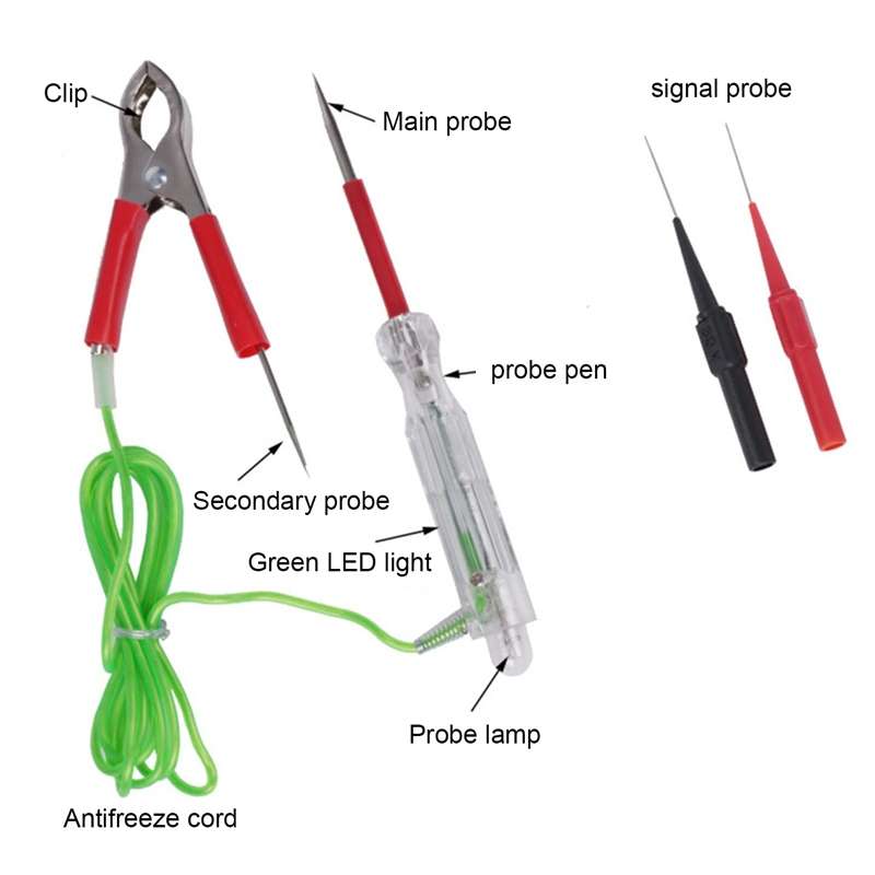 5pcs /Set Automotive Maintenance Test Pen Set Multifunctional Electricity Measuring Tester Light Too