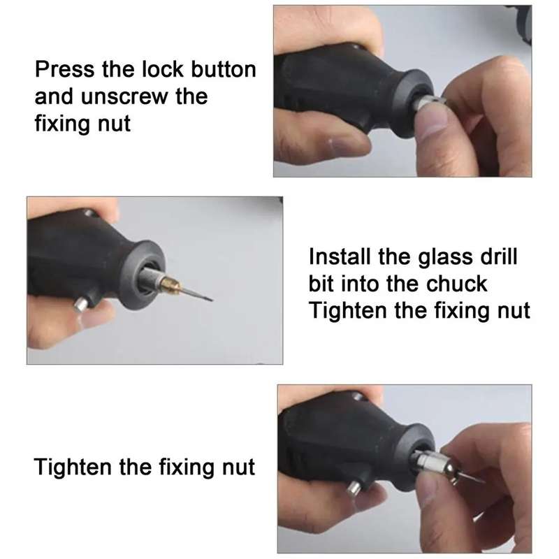 1mm Vehicle Glass Drill Bit High Hardness Drill Bit Tail Rod