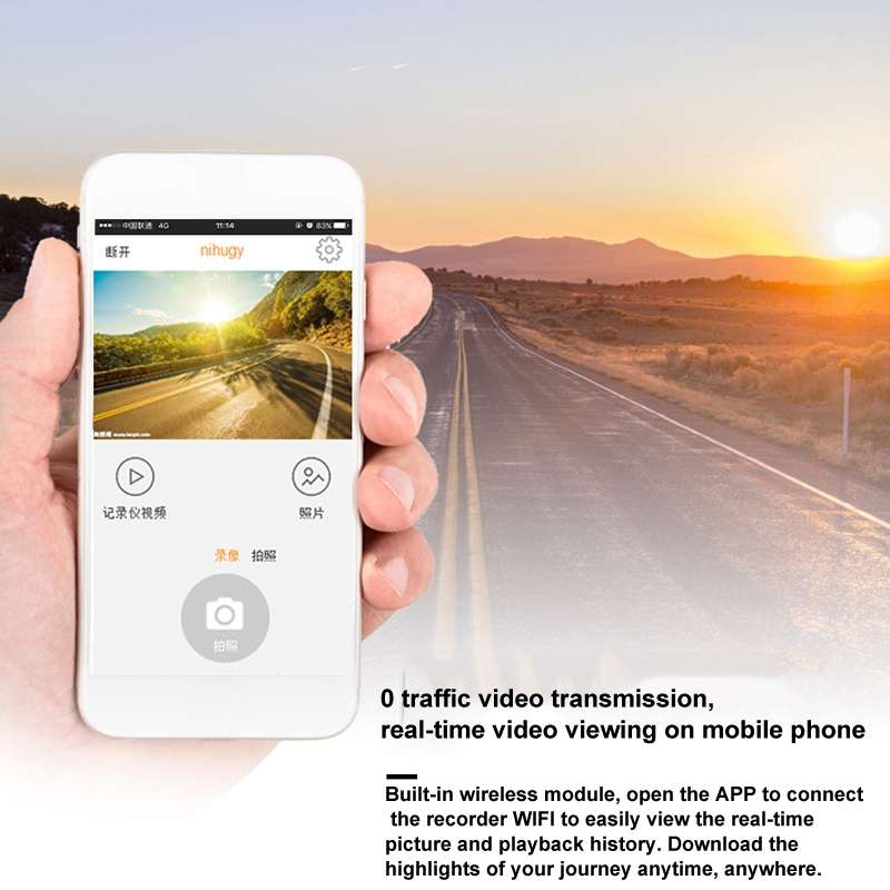 S600 1080P Wifi Dash Cam 170 Degree Wide Angle Lens Hidden Car Driving Recorder(Black)