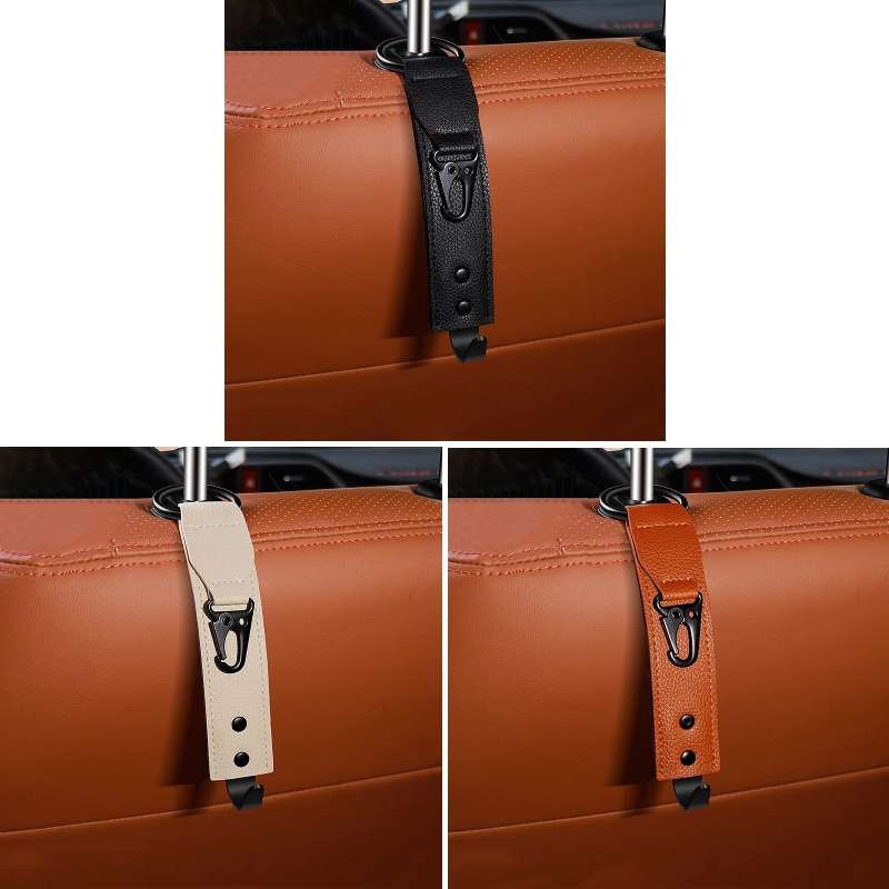 Car Seat Back Multifunctional Storage Metal Hook(Beige)
