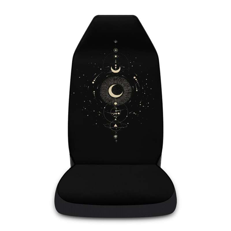 Car Universal Printed Seat Protector Automobile Decoration Supplies, Style: Gold Moon