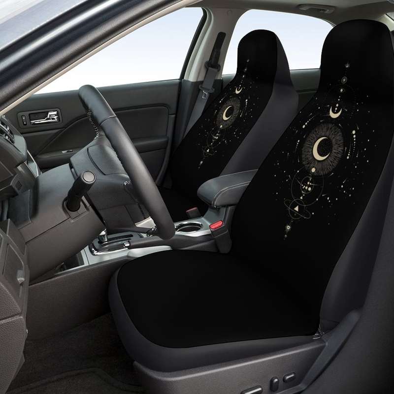 Car Universal Printed Seat Protector Automobile Decoration Supplies, Style: Gold Moon