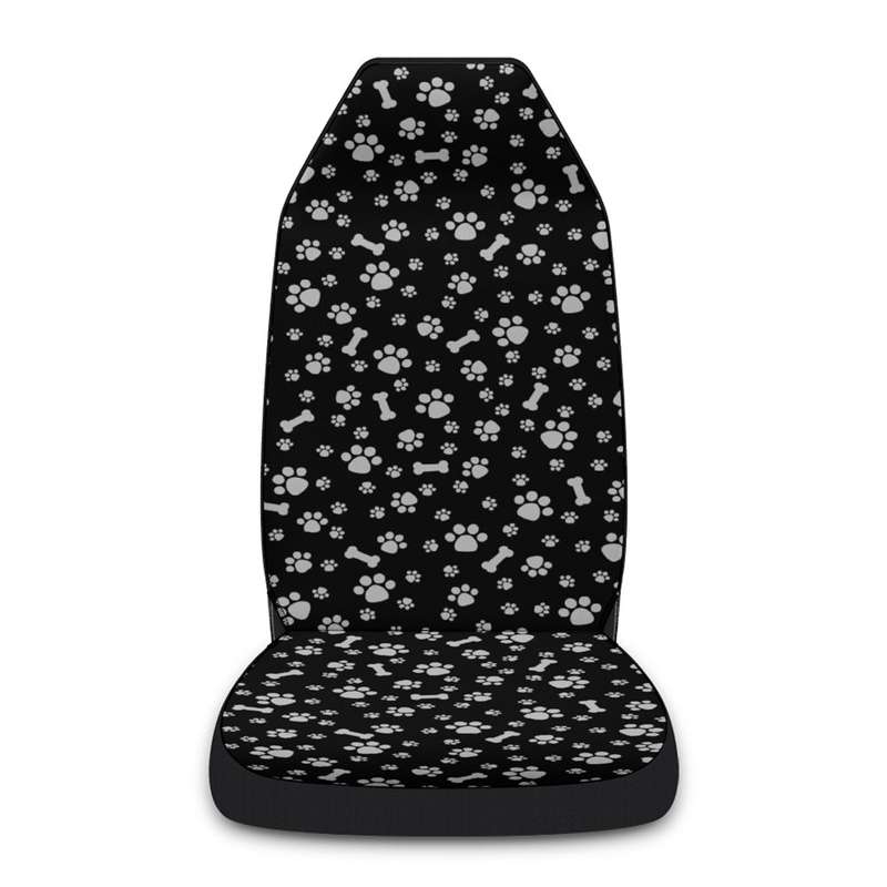 Car Universal Printed Seat Protector Automobile Decoration Supplies, Style: Footprint And Bone