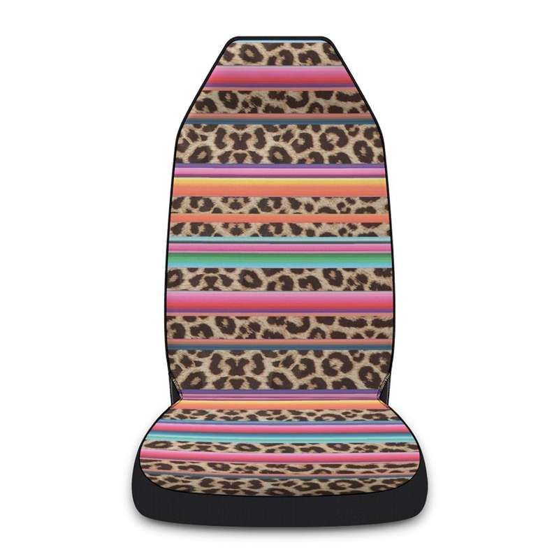 Car Universal Printed Seat Protector Automobile Decoration Supplies, Style: Colorful Leopard Pattern