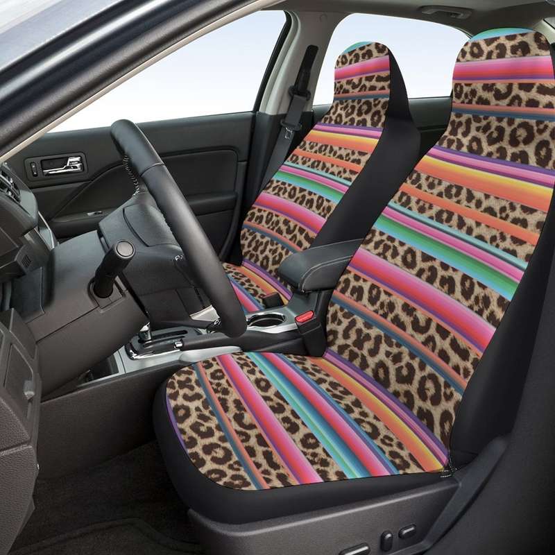 Car Universal Printed Seat Protector Automobile Decoration Supplies, Style: Colorful Leopard Pattern