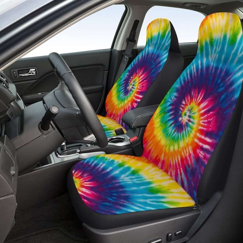 Car Universal Printed Seat Protector Automobile Decoration Supplies, Style: Coloful Swirls