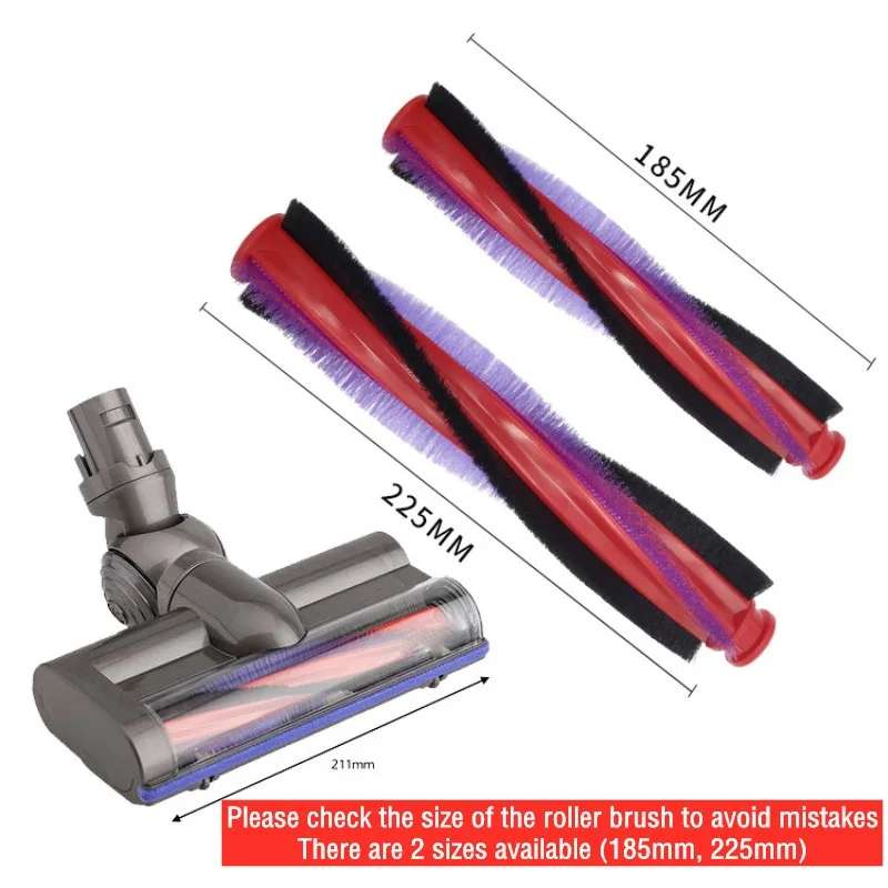 For Dyson V6 DC59 DC62 SV03 Vacuum Cleaner Brush Head Roller Bar, Spec: 185mm