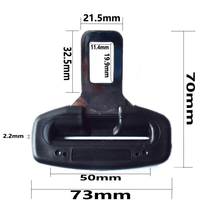 Car Seat Belt 2.1 Curved Lock Tongue Male Buckle Accessories(Black)