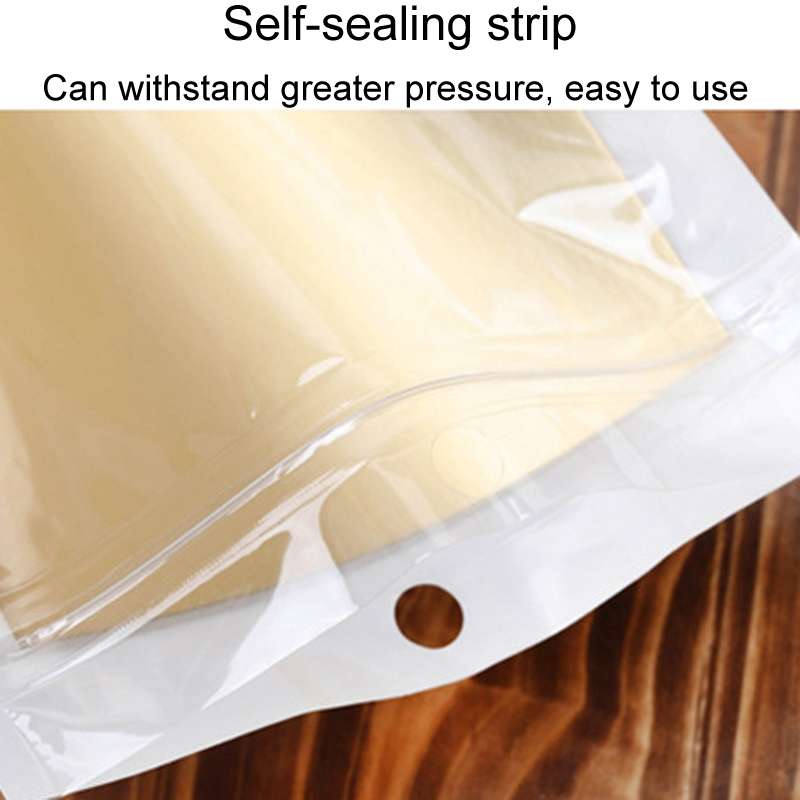 16 x 20cm 100pcs Pearlescent Film Packaging Ziplock Bag Translucent Plastic Self-Sealing Bags