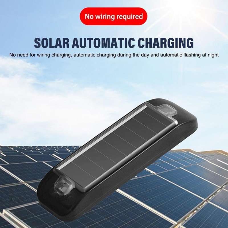 Solar Warning Light Anti-rear Collision LED Flashing Light(Symphony Vibration Sensor+Orange)