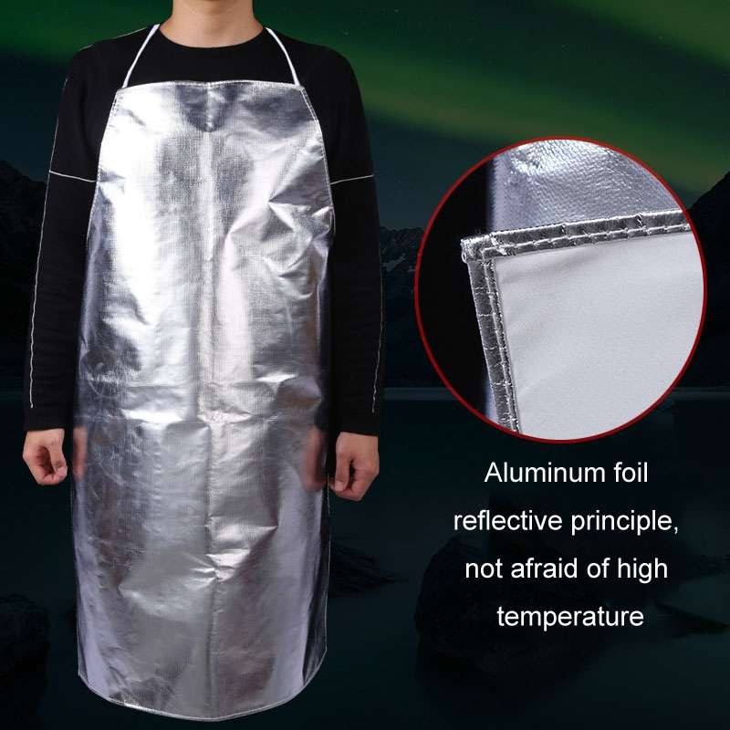 Aluminum Foil Heat Insulation Apron Flame Retardant Chemical Metallurgy Heat Insulation Clothes(Aver