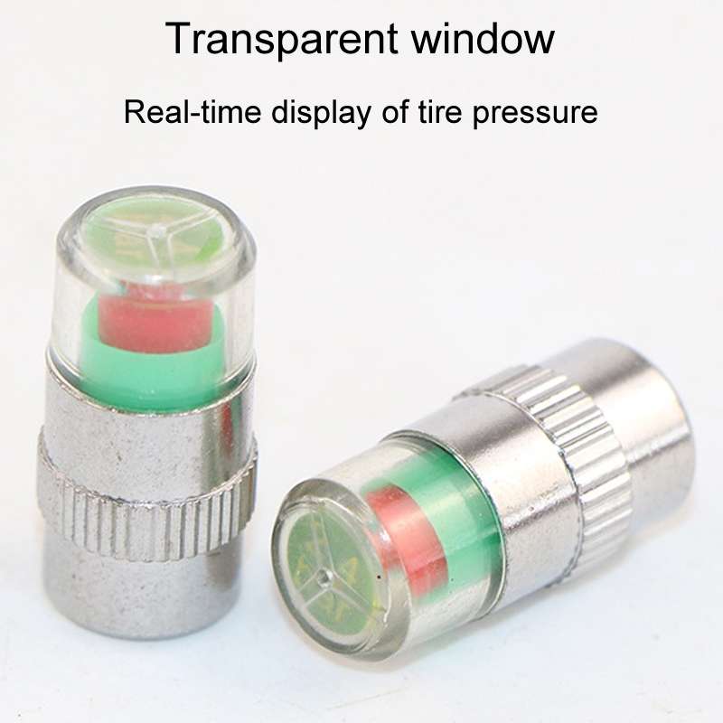 4pcs /Set Vehicle Tire Valve Caps High Precision Tire Pressure Monitoring Warning Cap, Model: Plasti