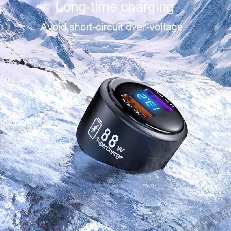 88W Vehicle Mini Fast Charging Charger Car One To Two Cigarette Lighter