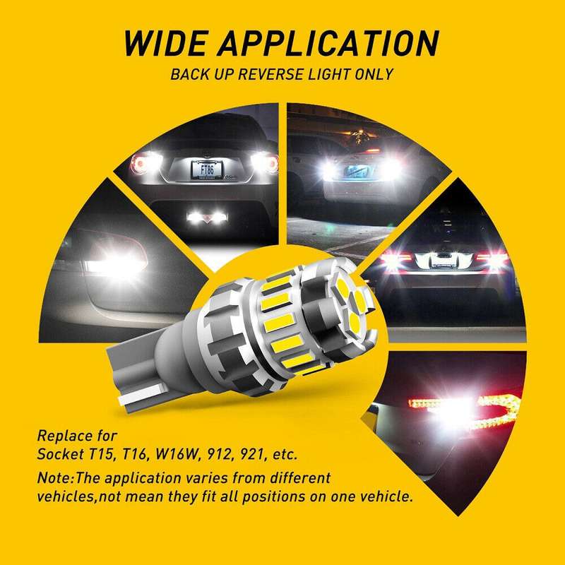 2pcs T10 3030+4014 18LED Constant Current Decoder Indicator Light Reversing Light(White)