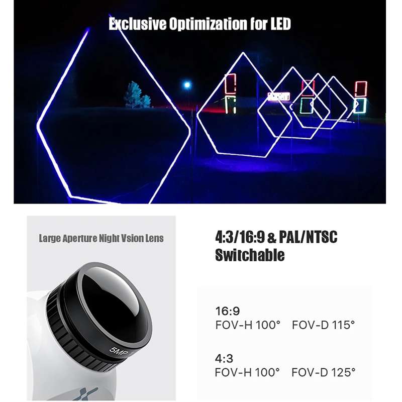 Foxeer Cat 3 Micro Black FPV Night Camera 1200TVL Starlight 0.00001Lux Camera For RC FPV Racing Dron