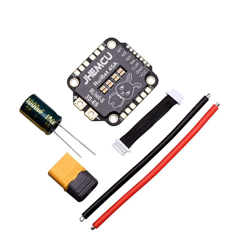 JHEMCU RuiBet 45A 4 In 1 Brushless ESC 3-6S 30.5X30.5 M4 BLHELI_S Dshot600 ESC for RC FPV