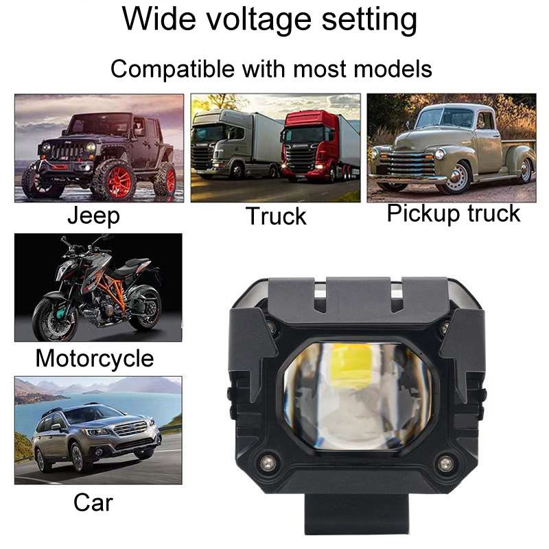 Motorcycle Strong Light With Lens Spotlight Electrical Bike Conversion Spotlight Paving Light(White